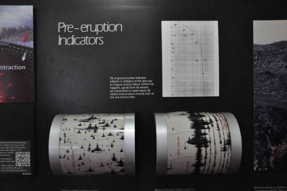 Painel no museu do Volcanoes National Park, em Volcano, na Big Island, no Havaí